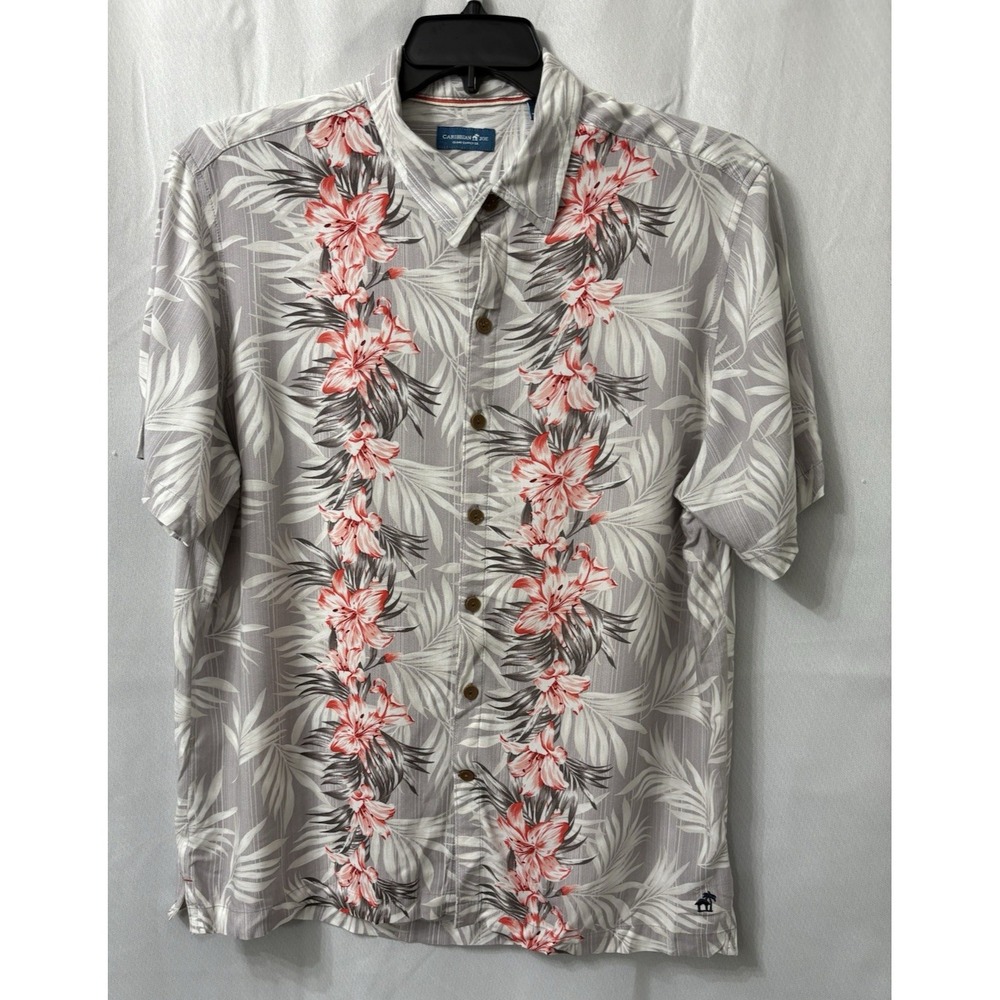 Caribbean Shirt Size XL Floral Tropical Hawaiian Short‎ Sleeve